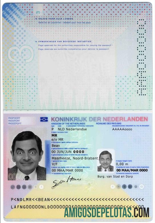Passaporte Holandês (2014 – Presente) modelo